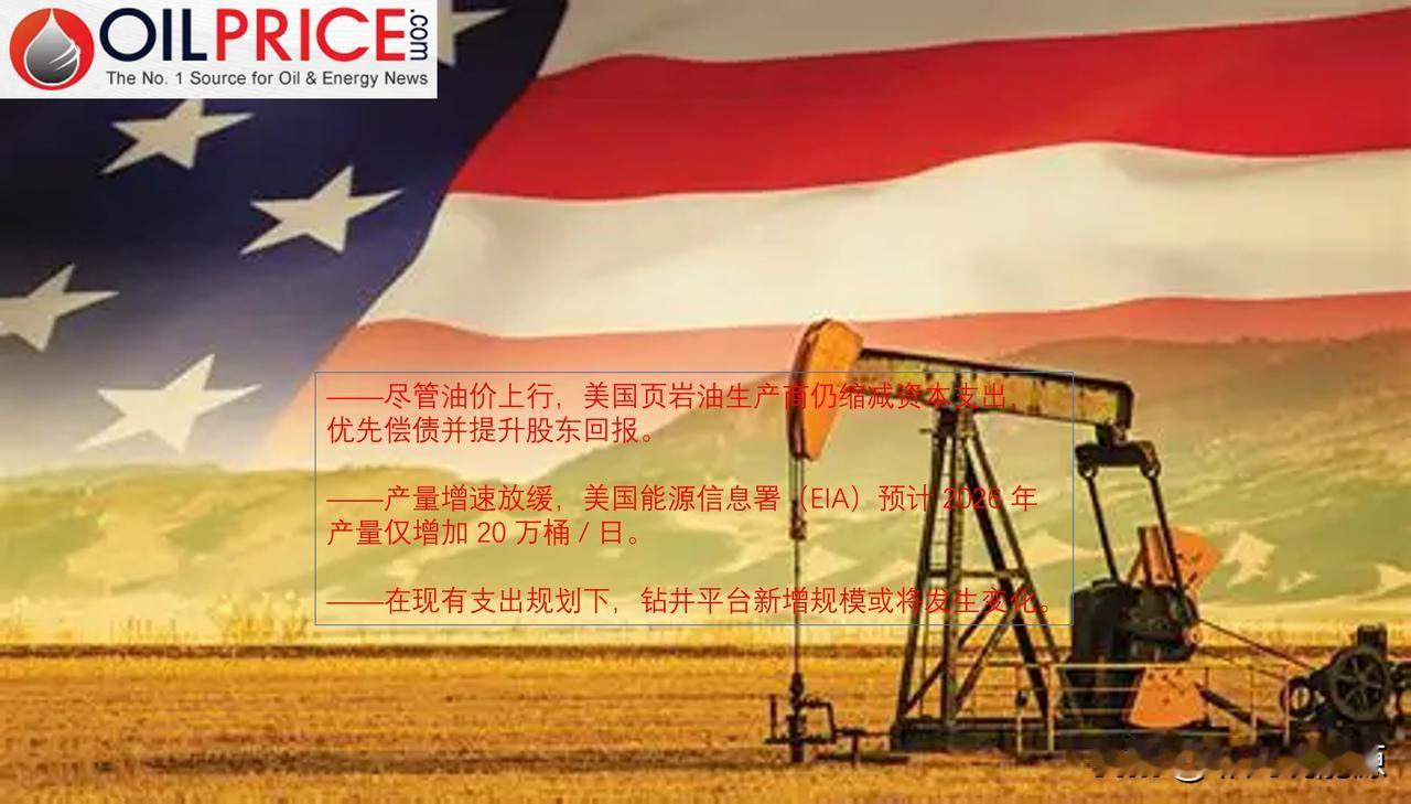 尽管油价走高，美国页岩油巨头仍削减开支

主导美国页岩产区的各大石油企业计划下调