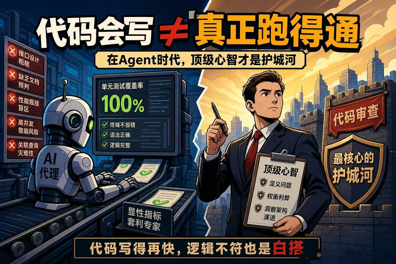 【AI编程的幻觉：通得过测试，拼不出未来】很多人觉得AI Agent写代码只要“