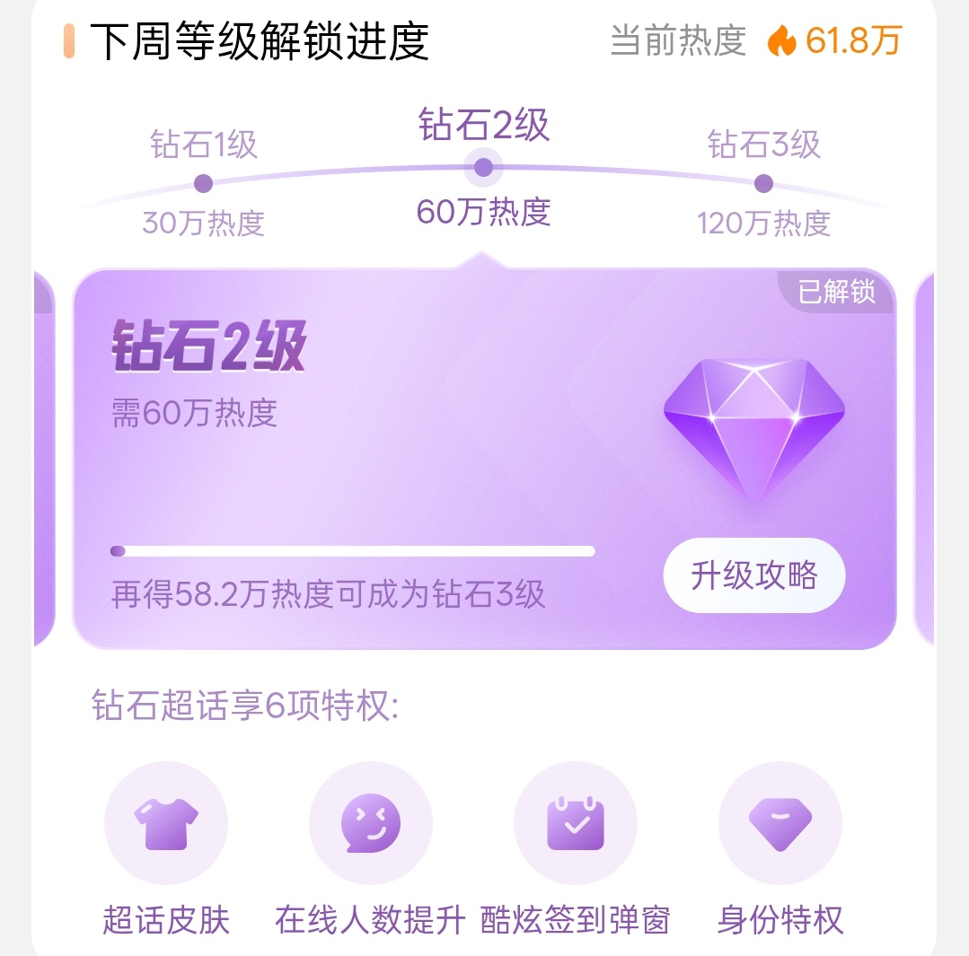 这周热度是险过💎2了，还要懒下去么？想听听大家平时或者下周设定小目标了么？比如