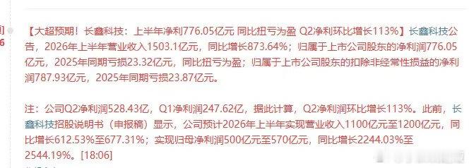 长鑫业绩爆表！存储牛市到哪了？就一句话：长鑫这半年赚了776亿，比招股书预测的上