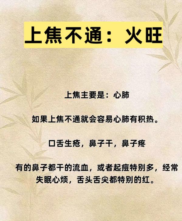 上中下三焦堵在哪？火旺、胃胀、早衰信号要留意