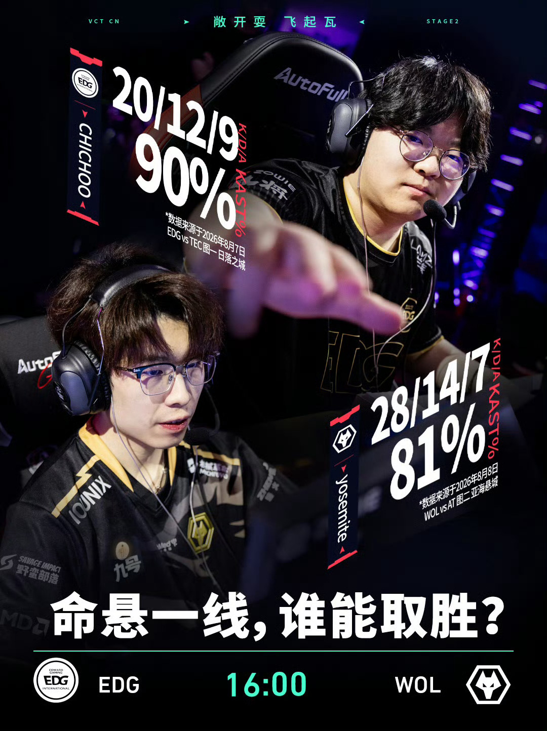 2026无畏巡回成都站EDG生死战对阵WOL2026VCTCN第二赛段无畏契约电