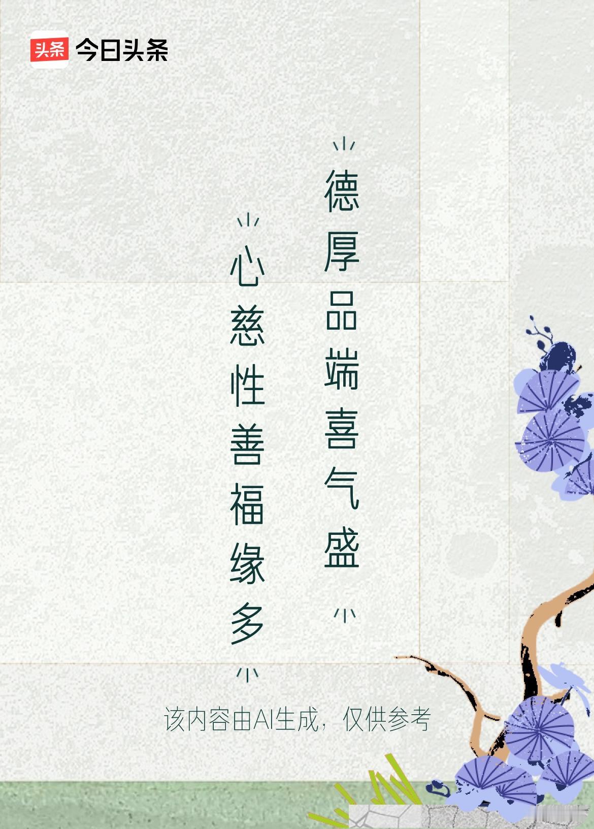 文学创作大会上联：心慈性善福缘多，下联：德厚品端喜气盛。戳这里👉和我一起作诗词