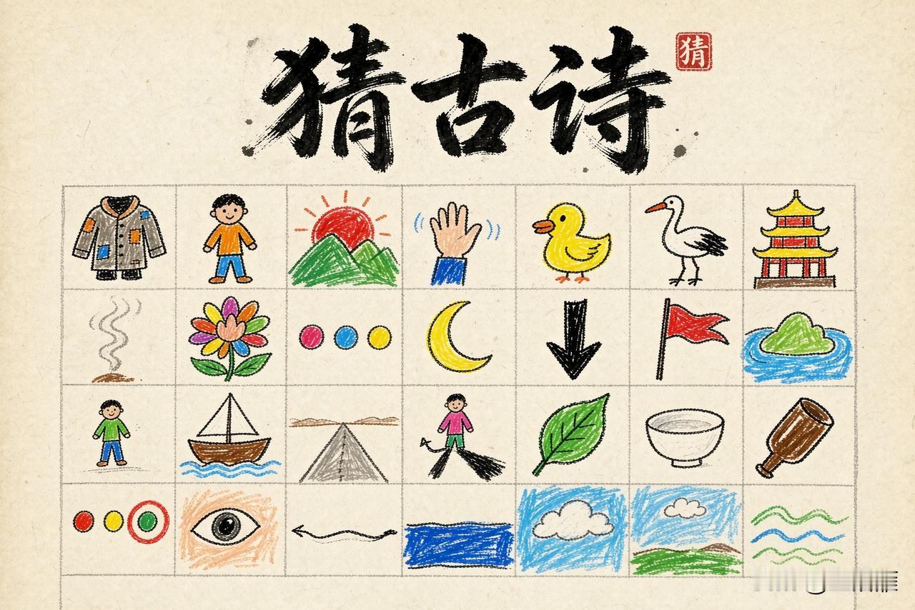 看图猜古诗！
一幅画一个字
猜一猜是哪首古诗？