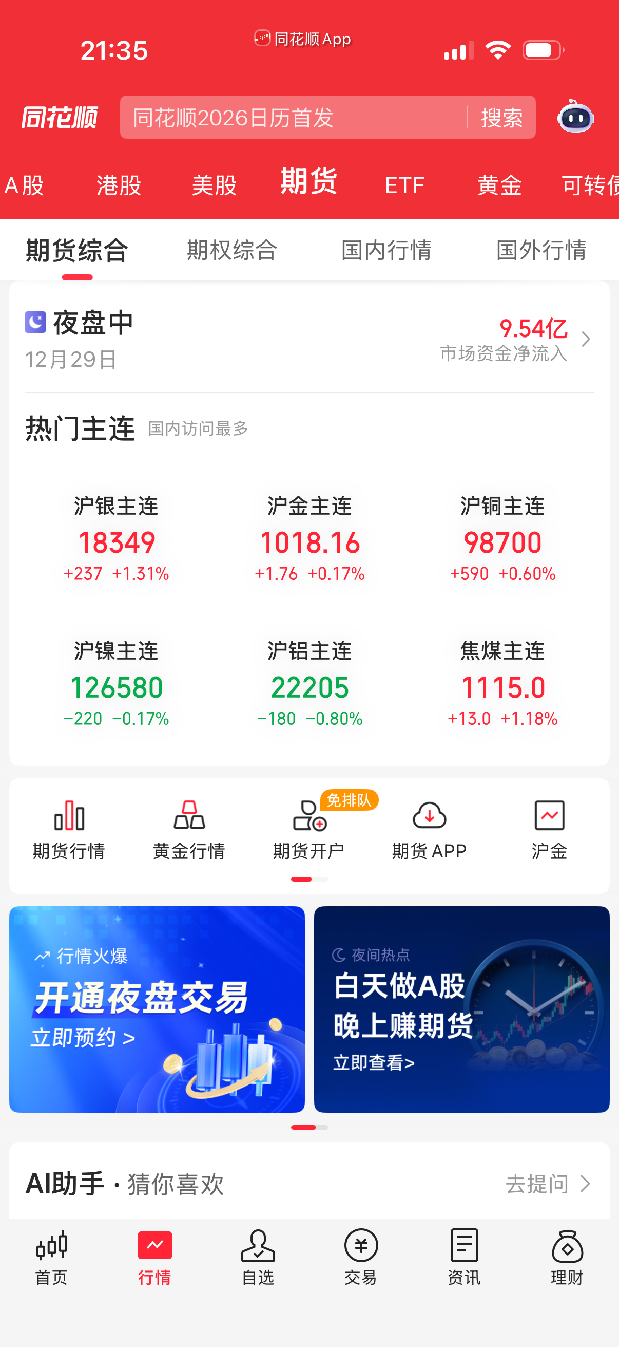 晚上贵金属和普通金属都不怎么涨了。 