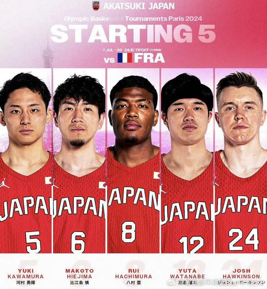 日本网友公认男篮最强先发五人，这五人可以说都是现象级的存在，后辈拍马赶不上男篮亚