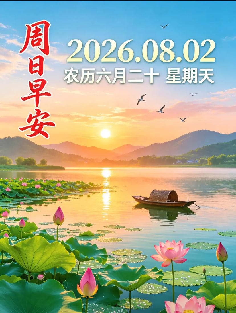 🌺2026年8月2日，盛夏伴朝夕，日日皆向好，和风送安康🌺

☘️☀️灿烂阳