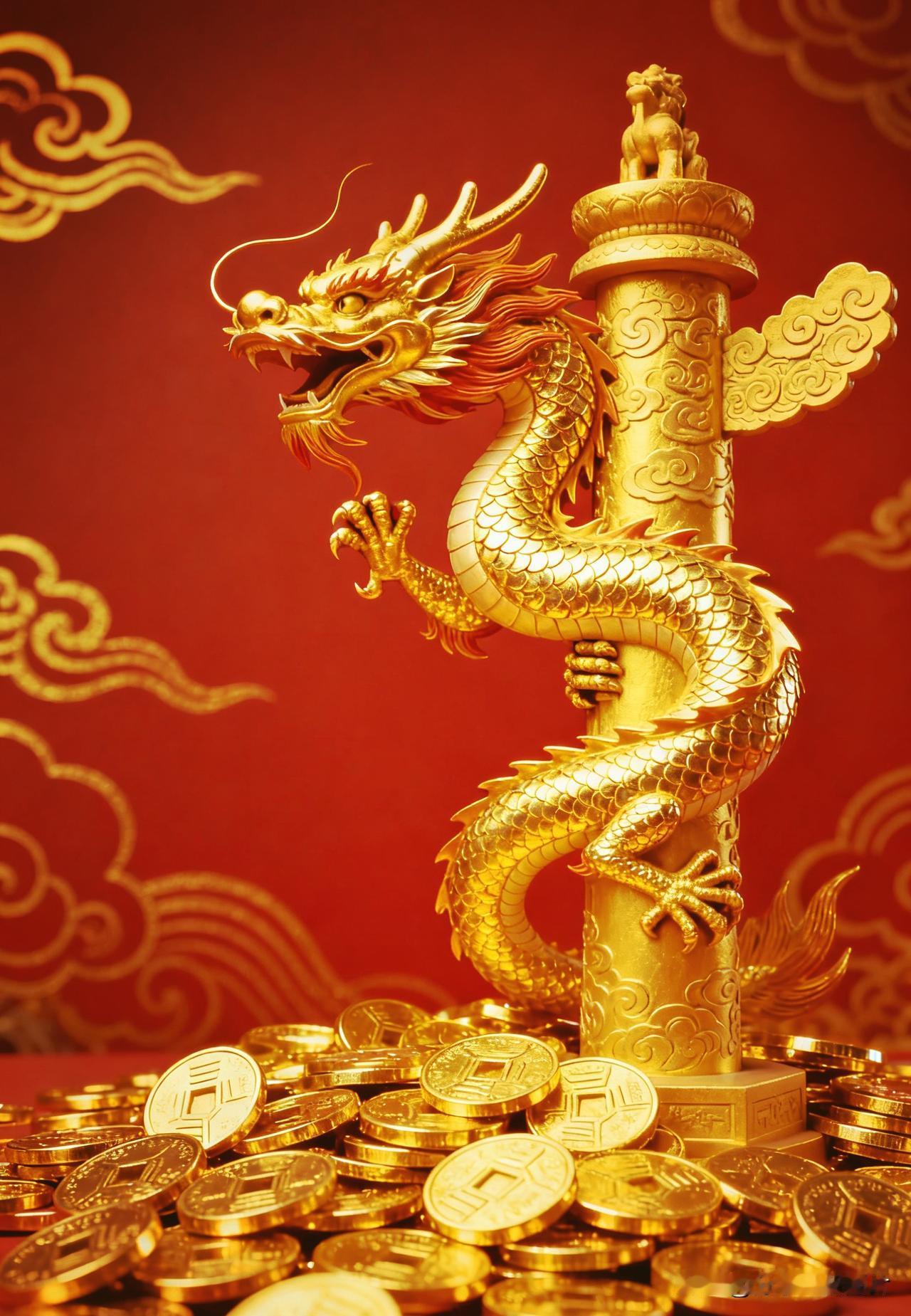 龙柱镇宅，世代富贵。