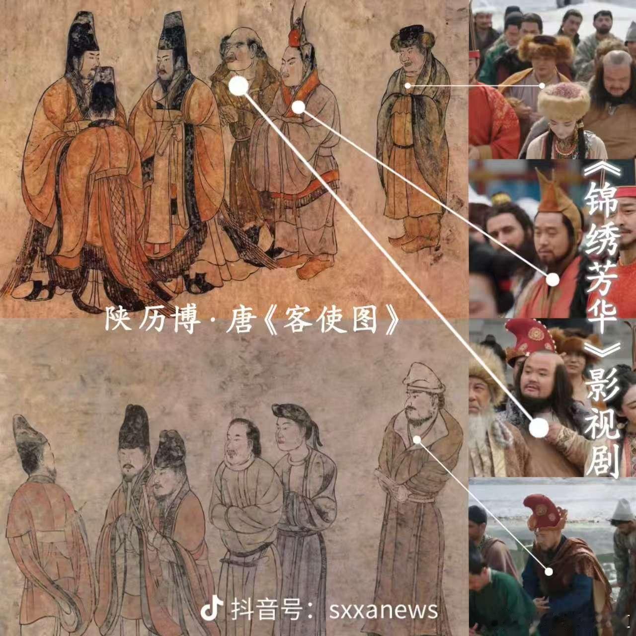 锦绣芳华万国来朝的画面取材于陕西博物馆真实记载图。锦绣芳华 ​​​