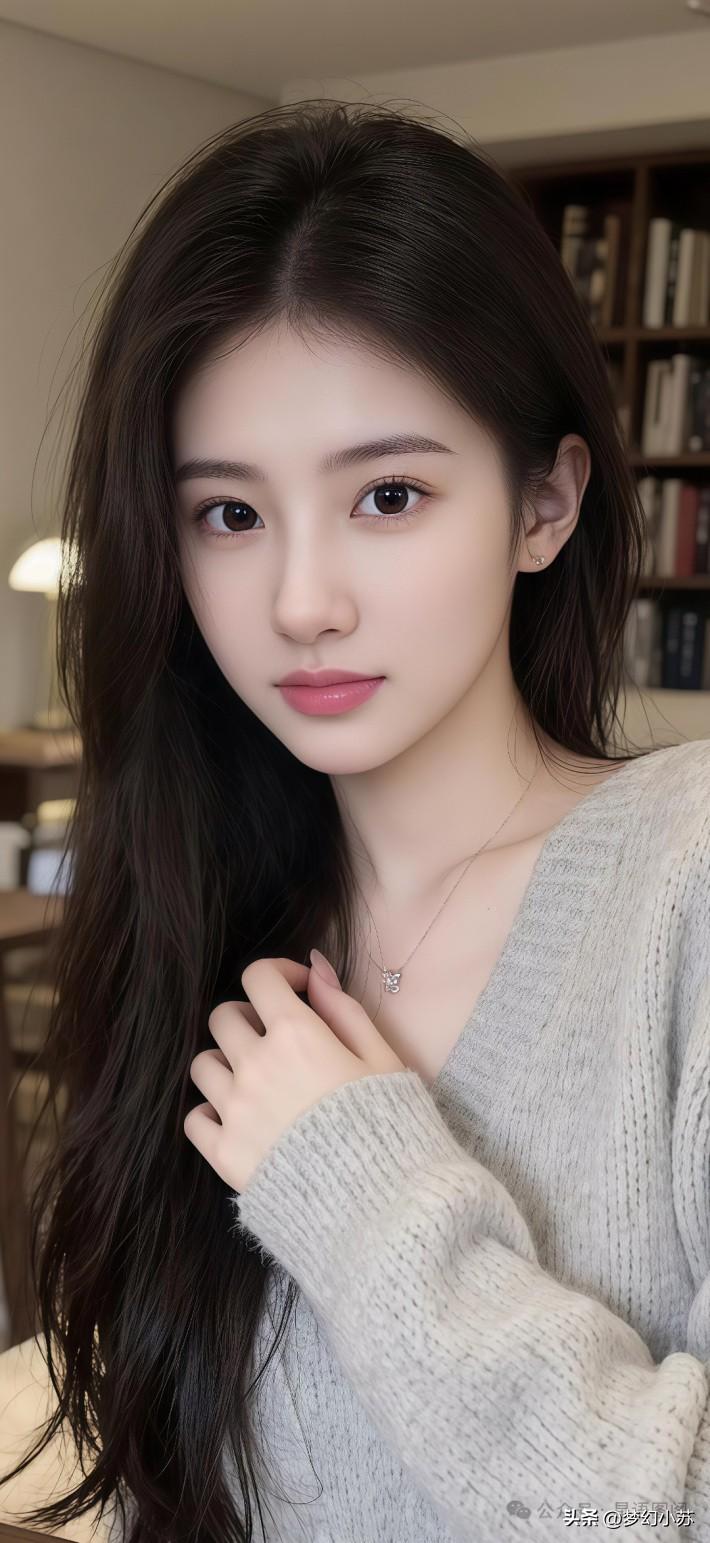 阳光下的甜美少女，红格子裙与白色毛衣的完美搭配，清新自然，元气满满！🌞💕灰色