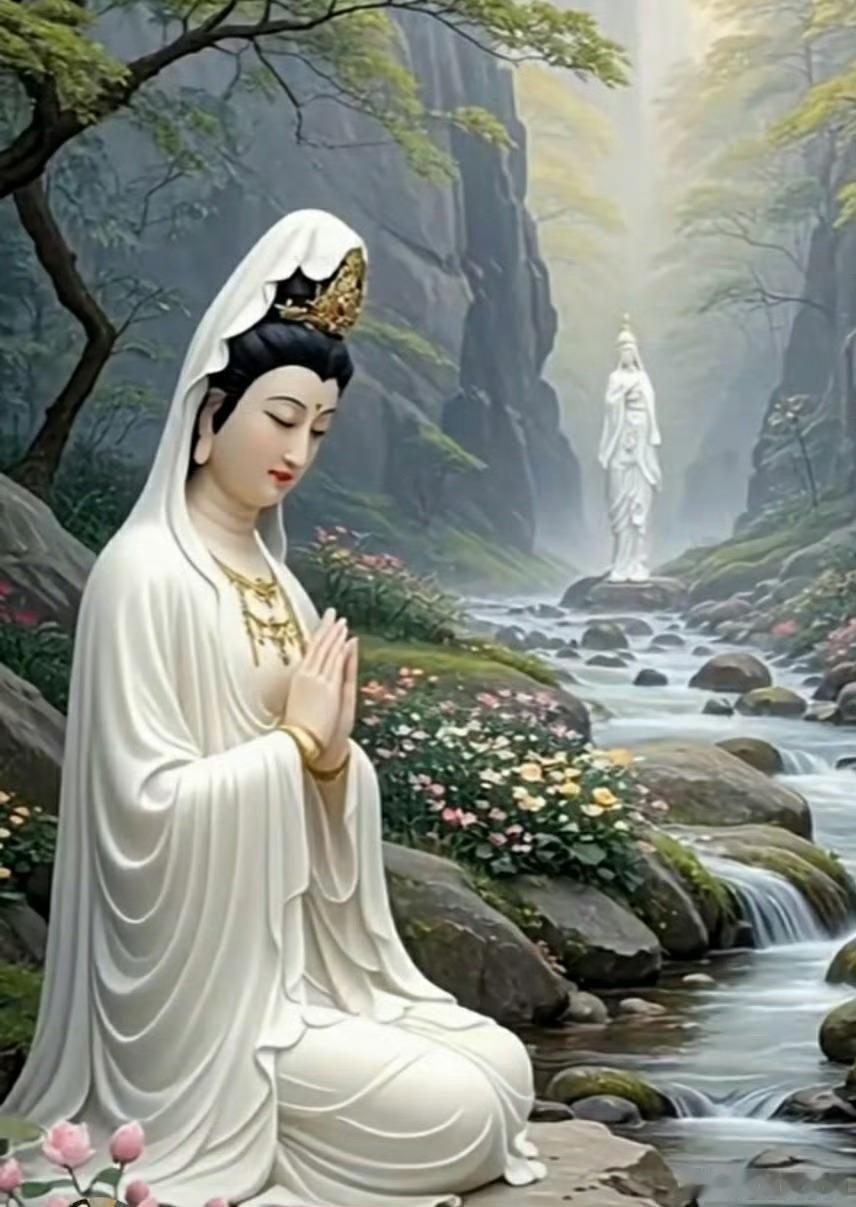 常感菩萨恩，行菩萨道，福慧双增。出入必有神护，家宅安宁。求子得子，求财得财。起心