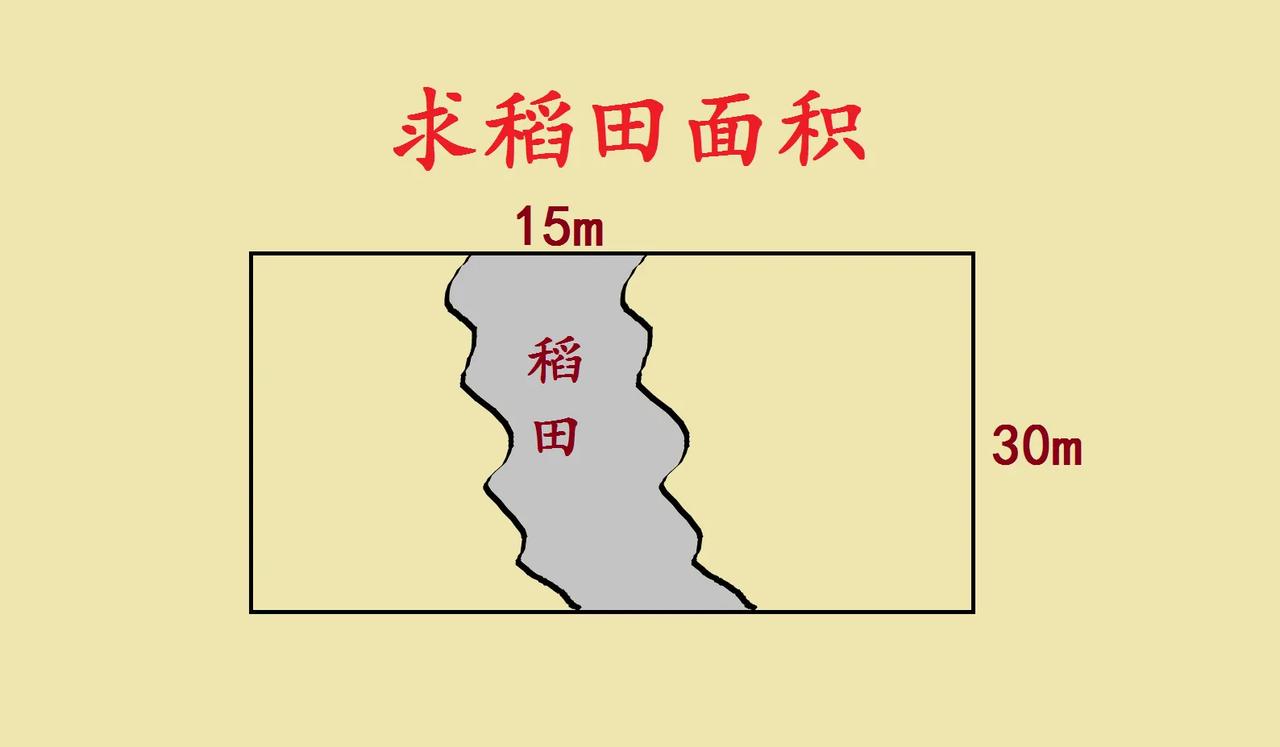 一道三年级求稻田面积的几何题，好多大学生家长都被难住啦！
 
画面里，长方形中夹