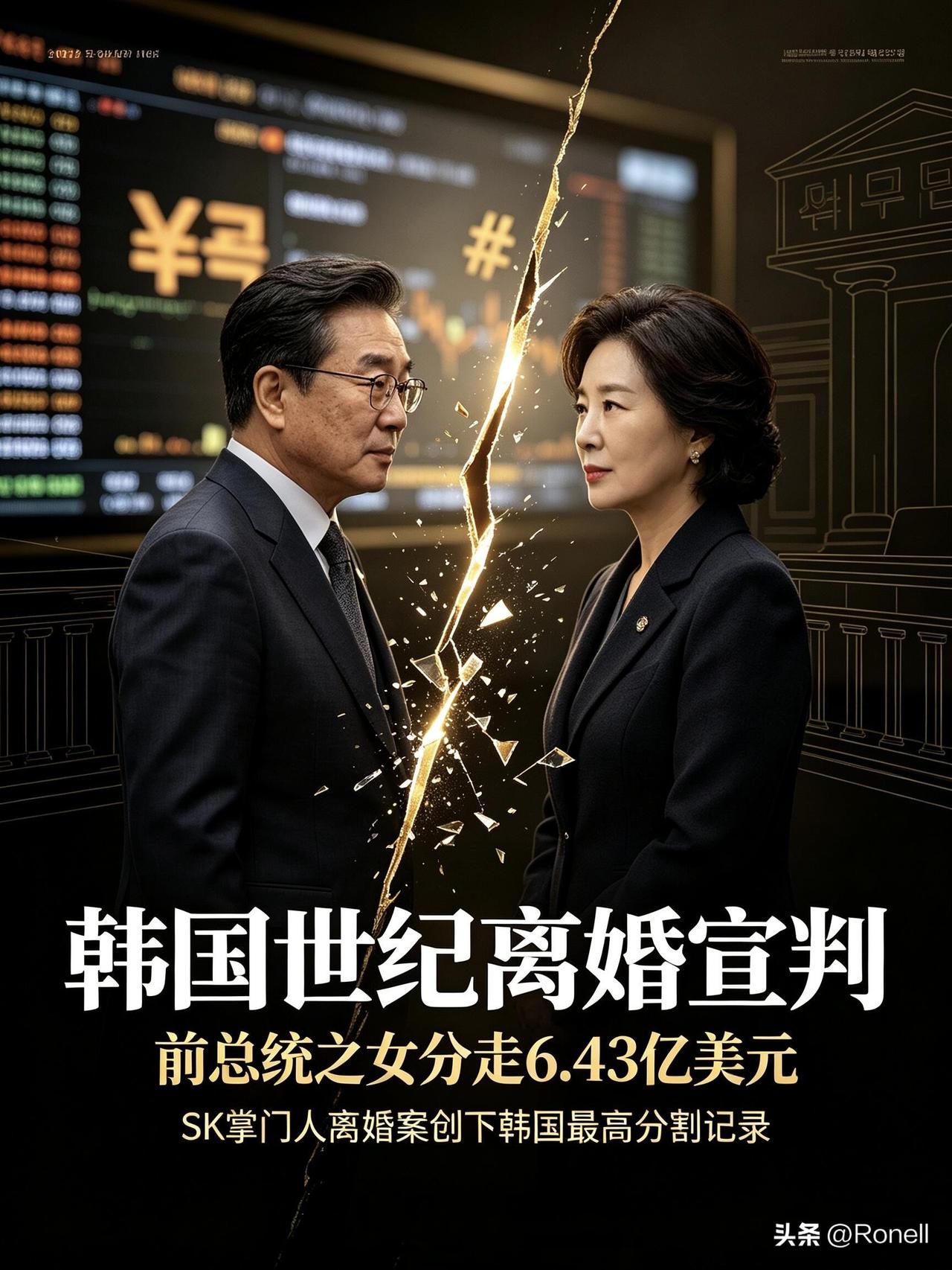 现实豪门大戏比韩剧精彩一万倍！
韩国世纪离婚宣判！卢素英分走6.43亿美元
纠缠