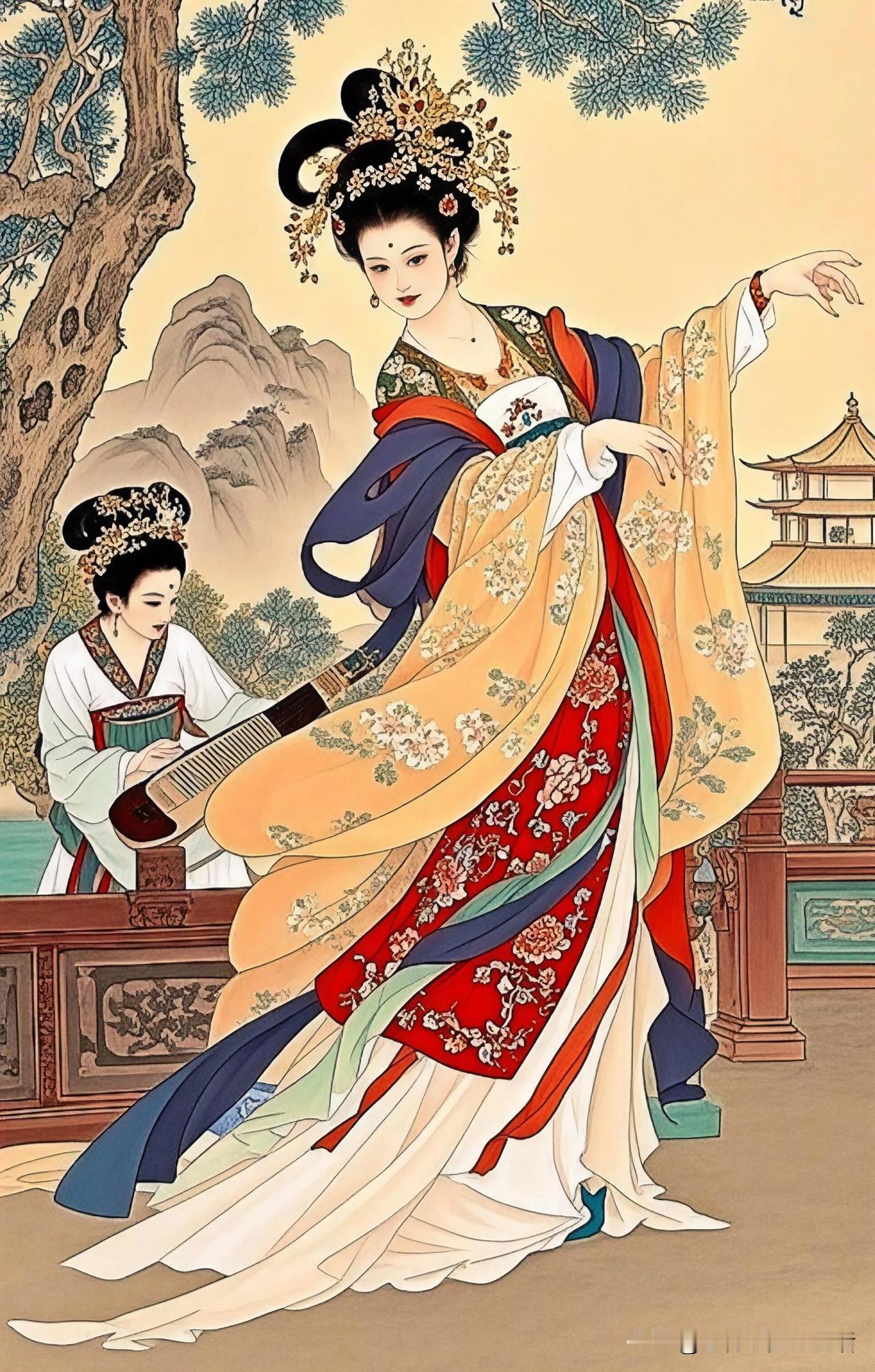 红袖添香夜，轻抚古琴弦。