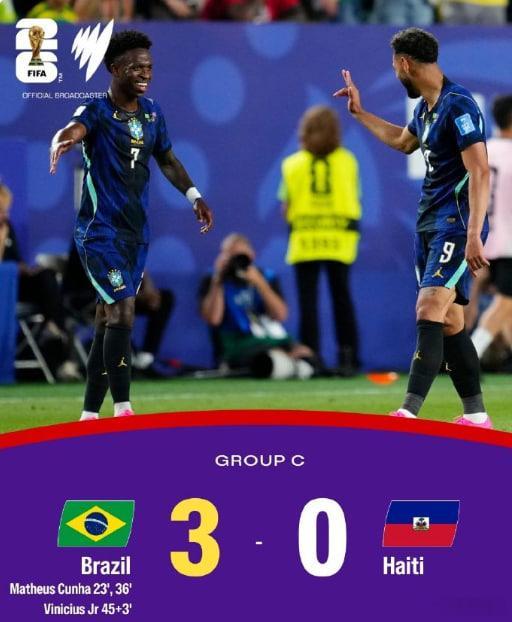 🚨 终场哨响！全场3-0！巴西上半场惹不起，下半场直接“鸣金收兵”放海地一马？
