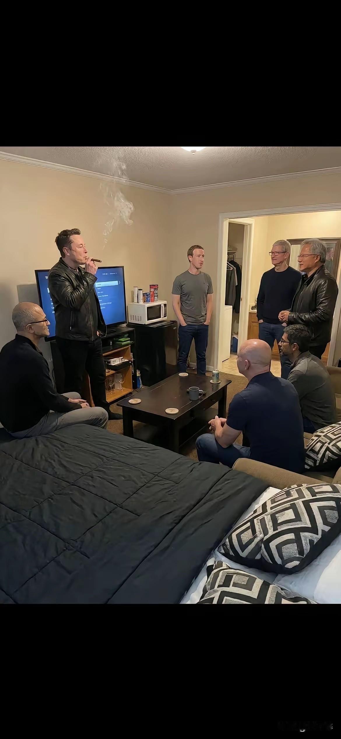 这几位都是世界上最有钱的主，他们挤在一个既不像客厅，又非卧室的地方商讨什么来着？