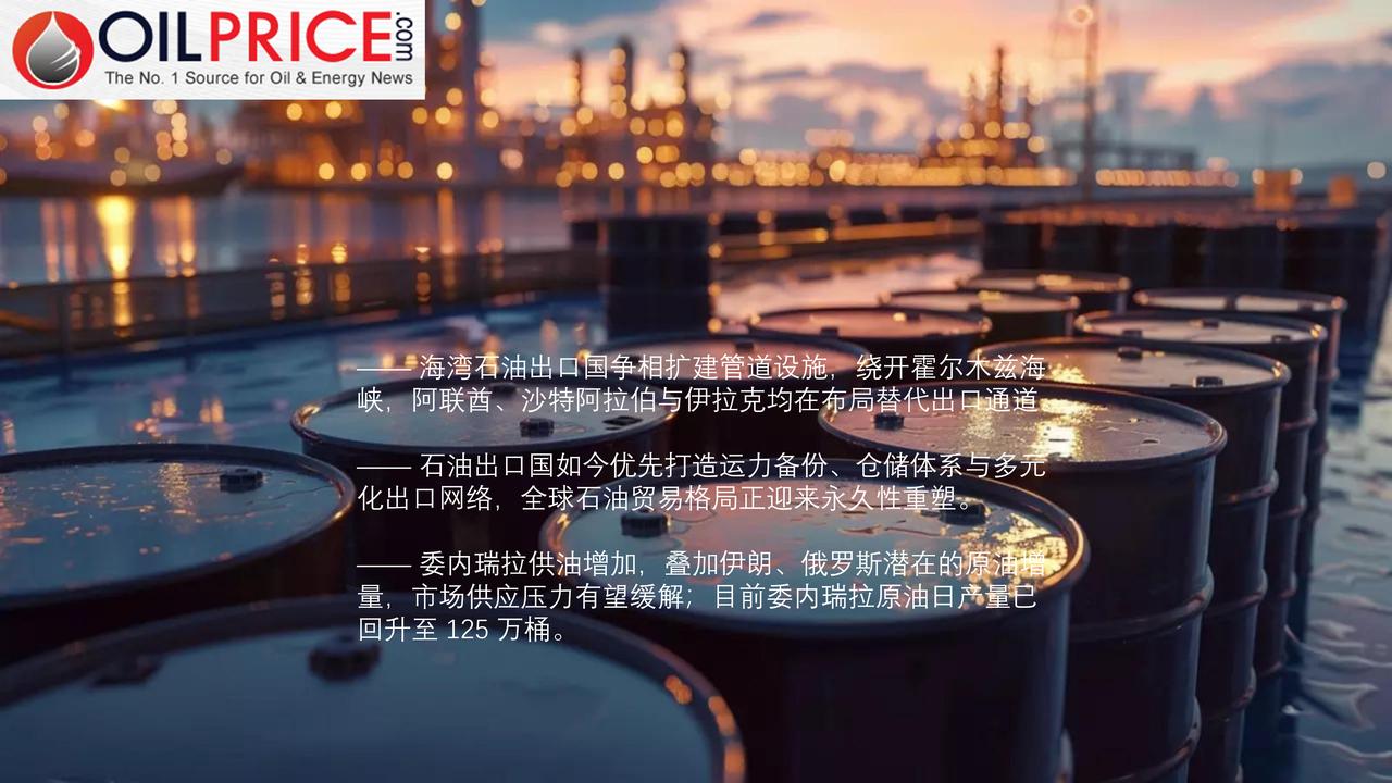霍尔木兹海峡变局：战后石油贸易格局或将彻底改写

海湾石油出口国正紧急将原油运输