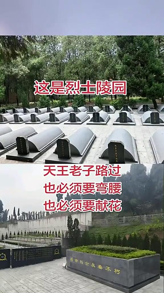 这是烈士陵园，天王老子路过也必须要弯腰，也必须要献花。