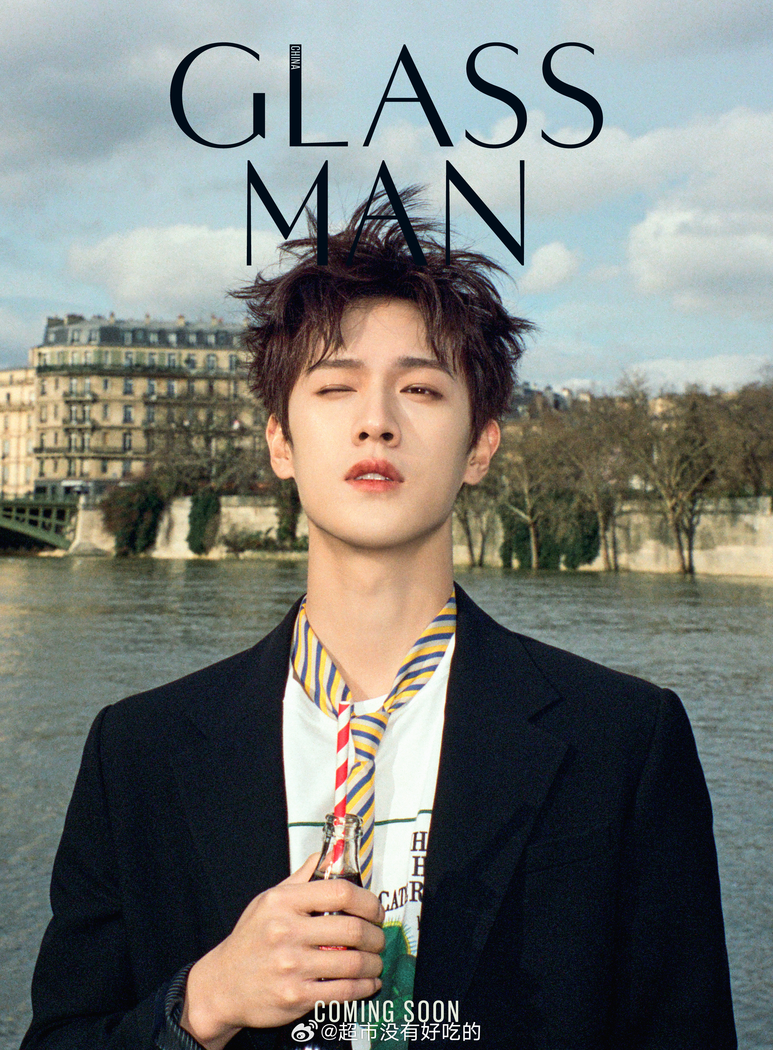 李昀锐GLASSMAN春季刊封面预告巴黎观秀期间拍摄的大片春日里的男大，好明媚的