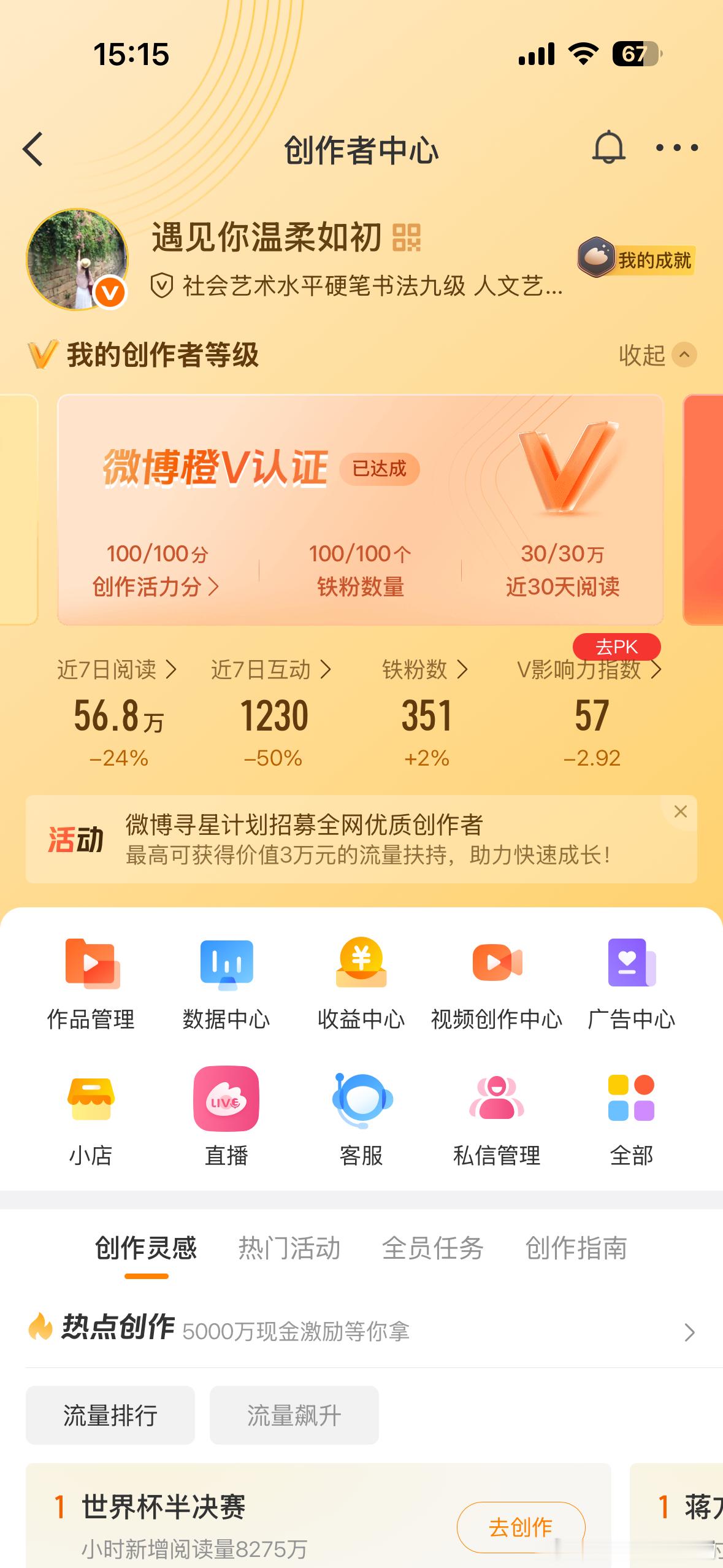 创作活力分创作活力分 我创作活力分100分每周像在考试，周三出成绩。主打一个情绪