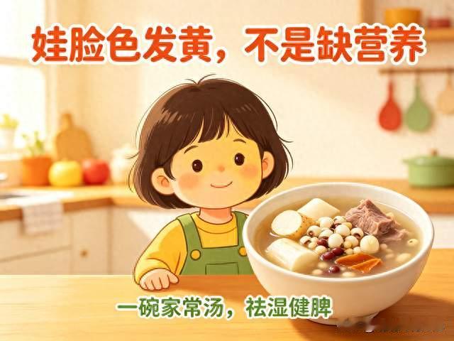 娃脸色发黄，不是缺营养，是“脾虚湿气重”一碗家常汤，祛湿健脾