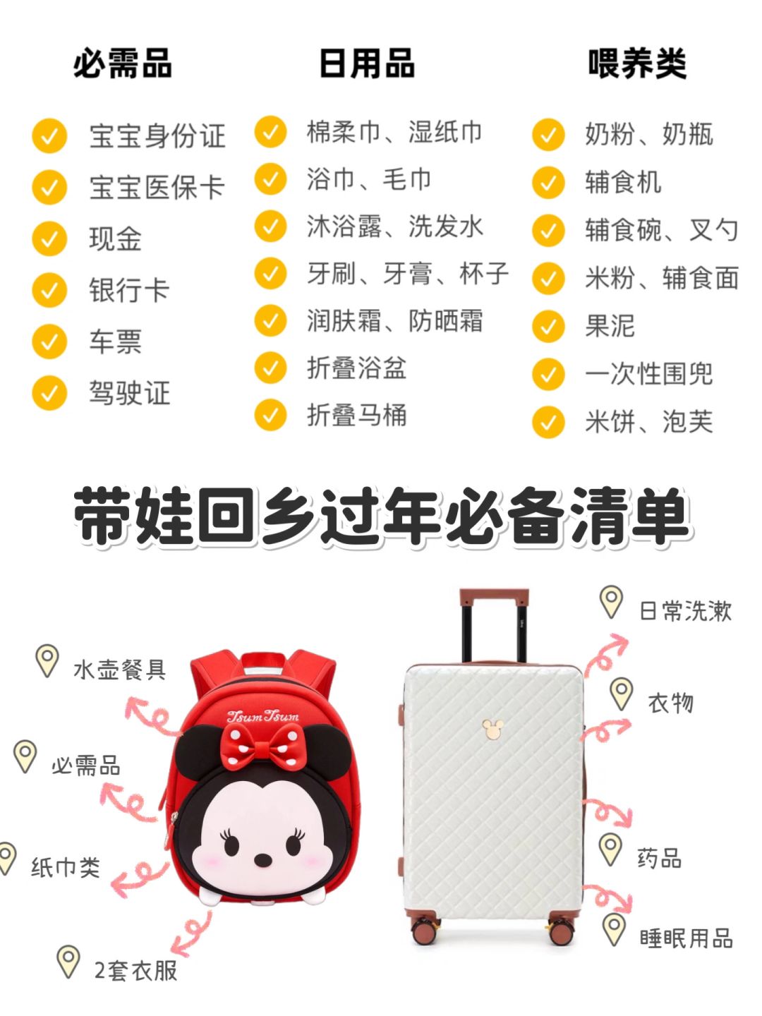 带娃回乡过年必备清单｜出发前最后检查一遍