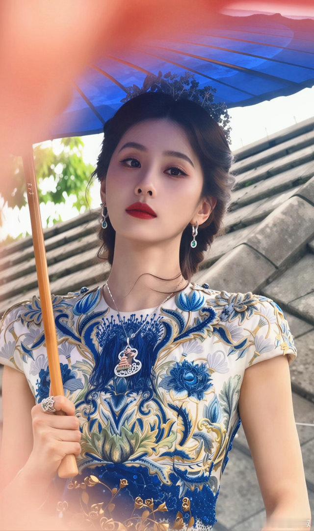 刘诗诗 redgala红毯合集，孔雀蓝长裙 