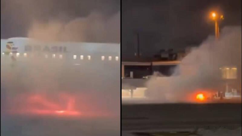 【起飞前惊魂一刻！智利航空客机“冒火光” 乘客尖叫冲向逃生口全员撤离】海外新鲜事