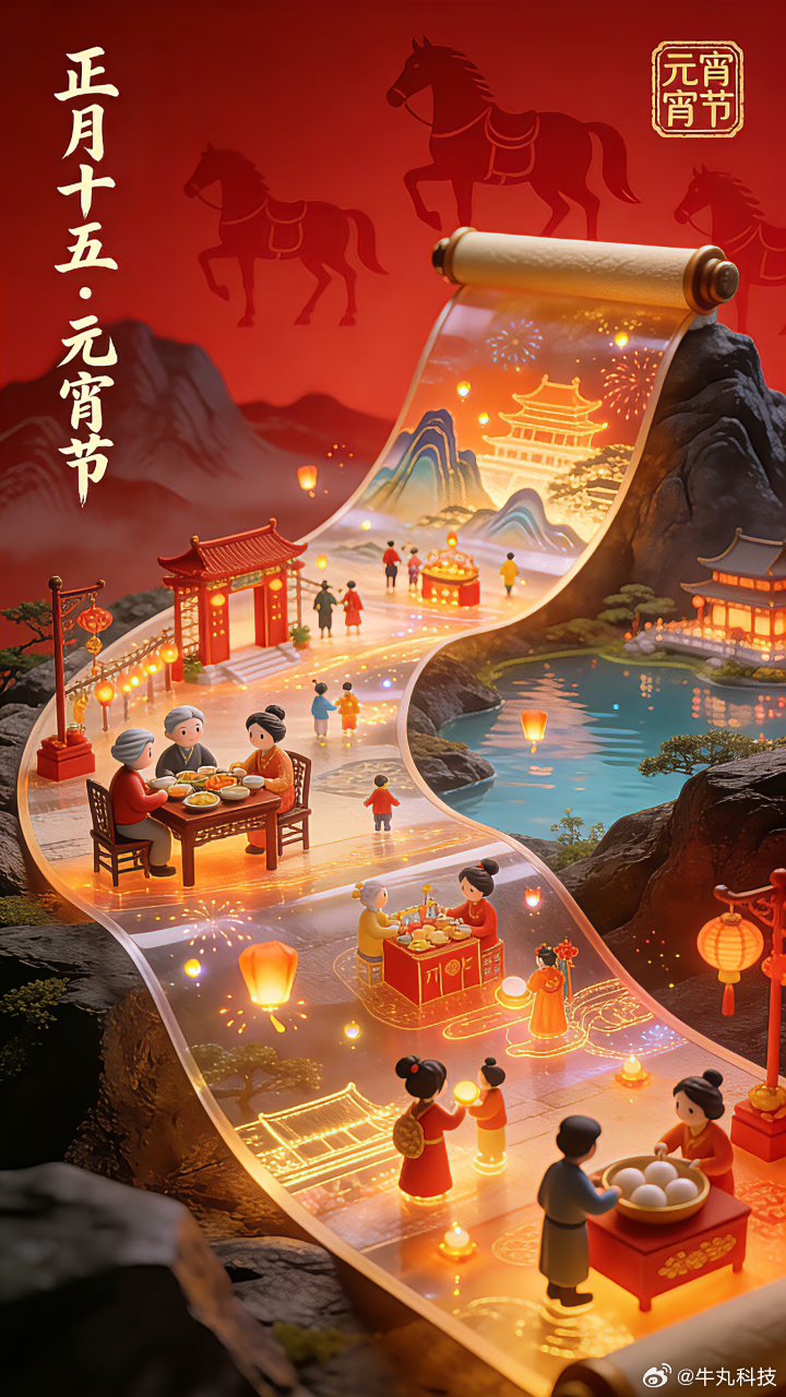 元宵节快乐呀，家人们！ (˶╹ꇴ╹˶)🏮你们今天是吃元宵还是汤圆？🤔 