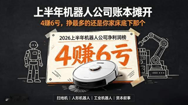 机器人半年报残酷真相：4赚6亏！在扫地的，干赢所有人形机器人