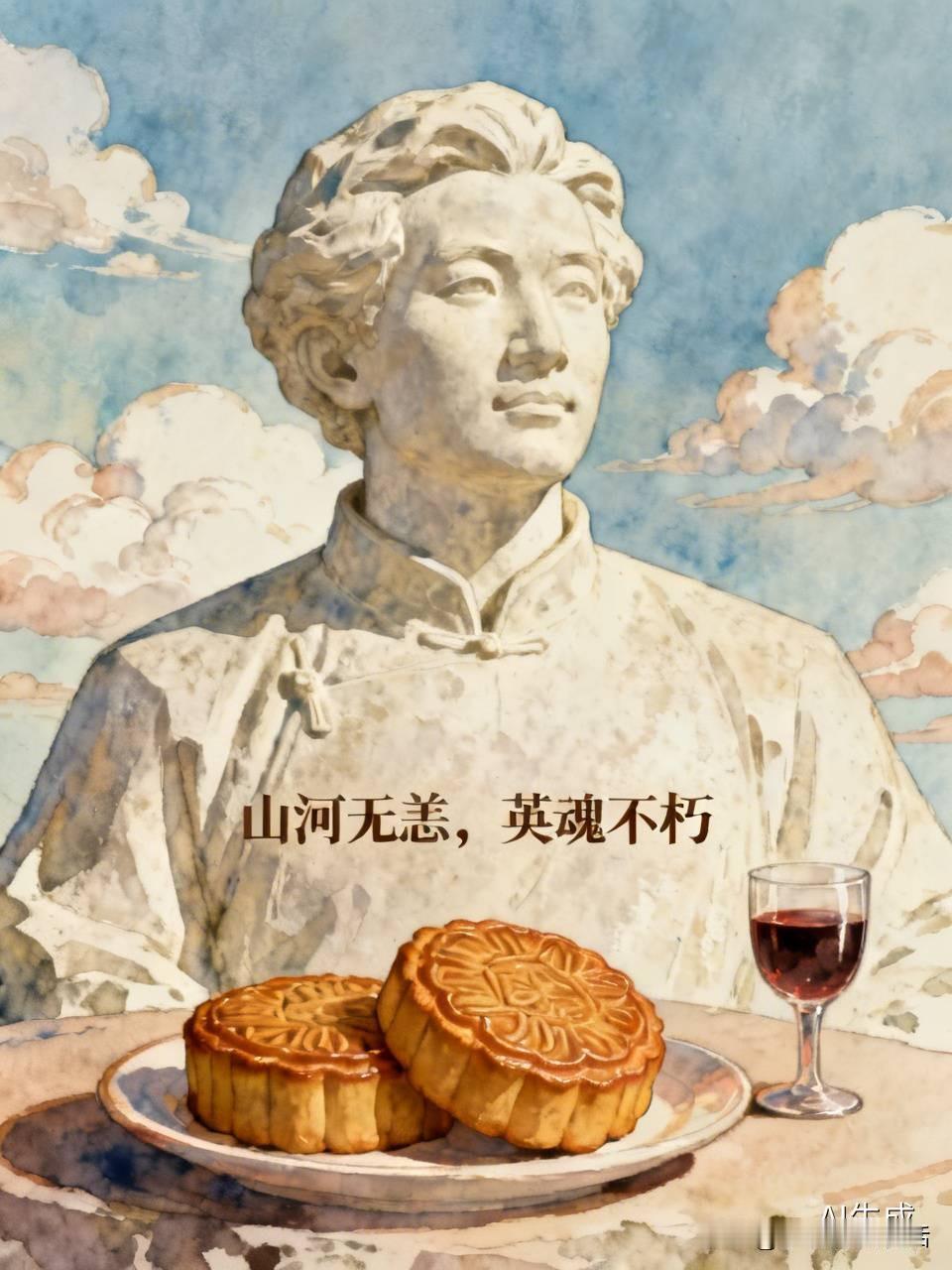 跨越时空的缅怀！毛东东在毛岸英烈士铜像前祭酒，献上家乡月饼
一场跨越家国与岁月的