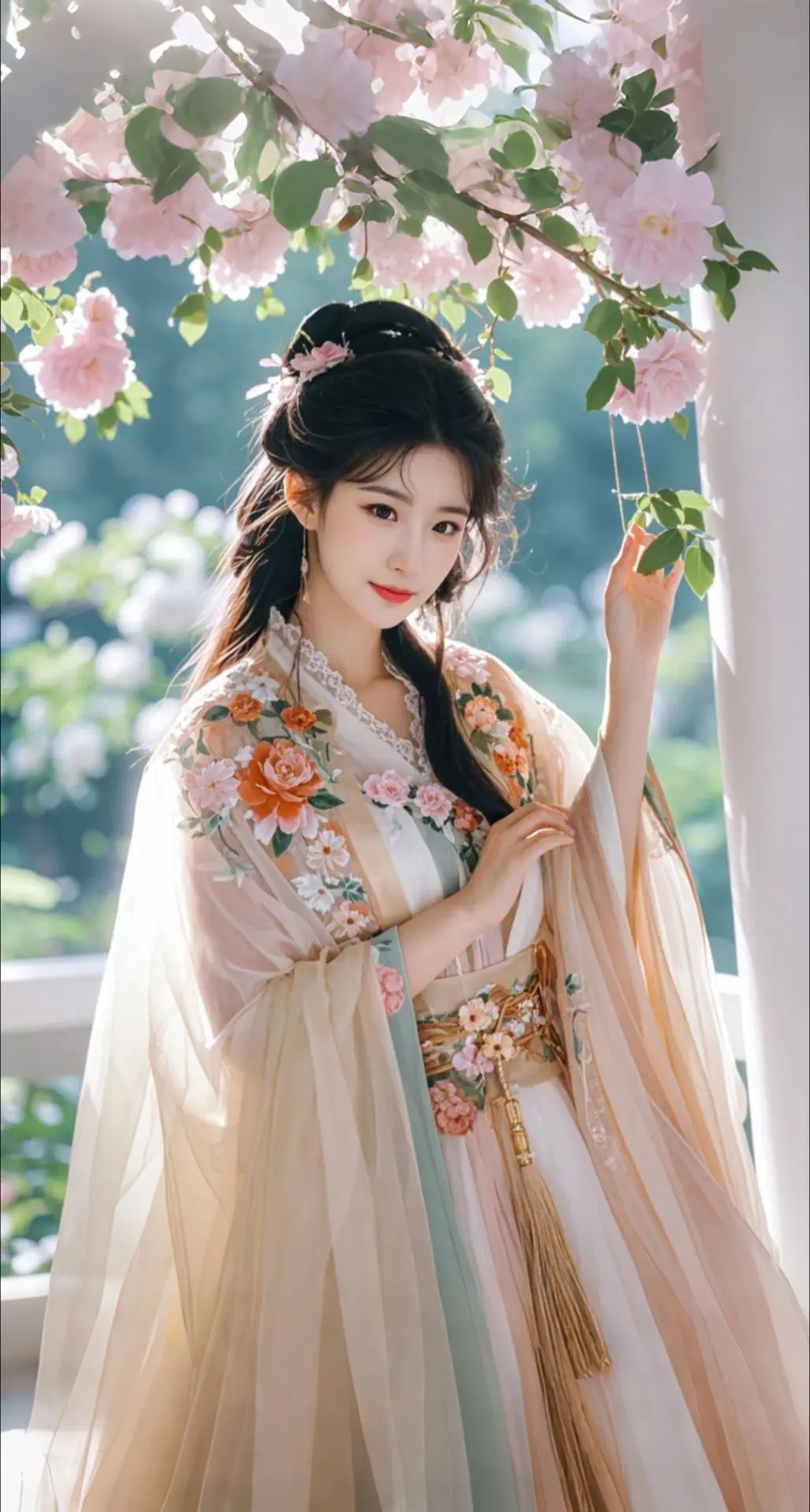 AI扩图 AI捻花淑女