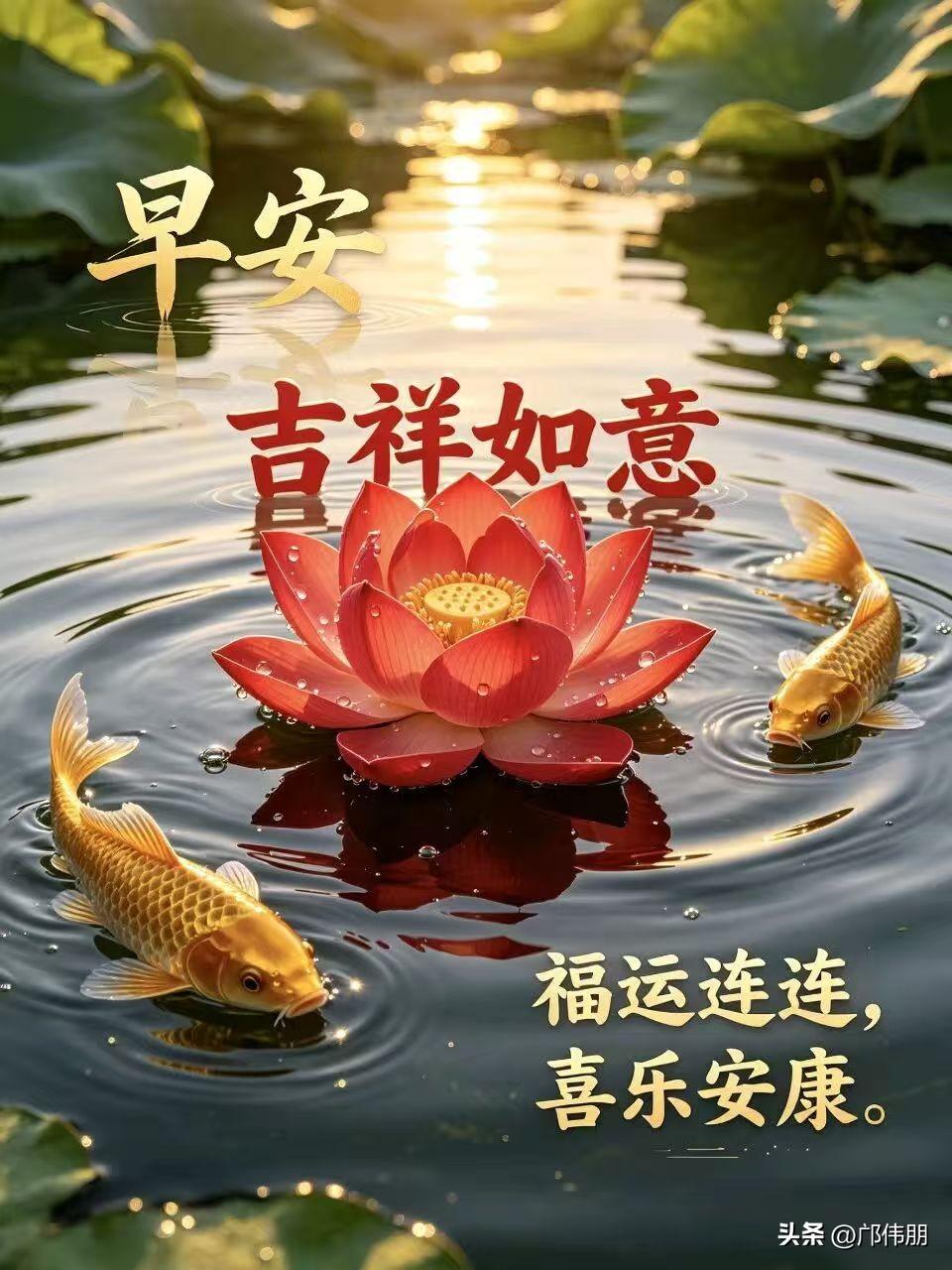 [心]早安心语[心]
 
晓光穿雾漫山浮，
檐角蛛丝缀露珠。
雀跃篱梢呼睡客，