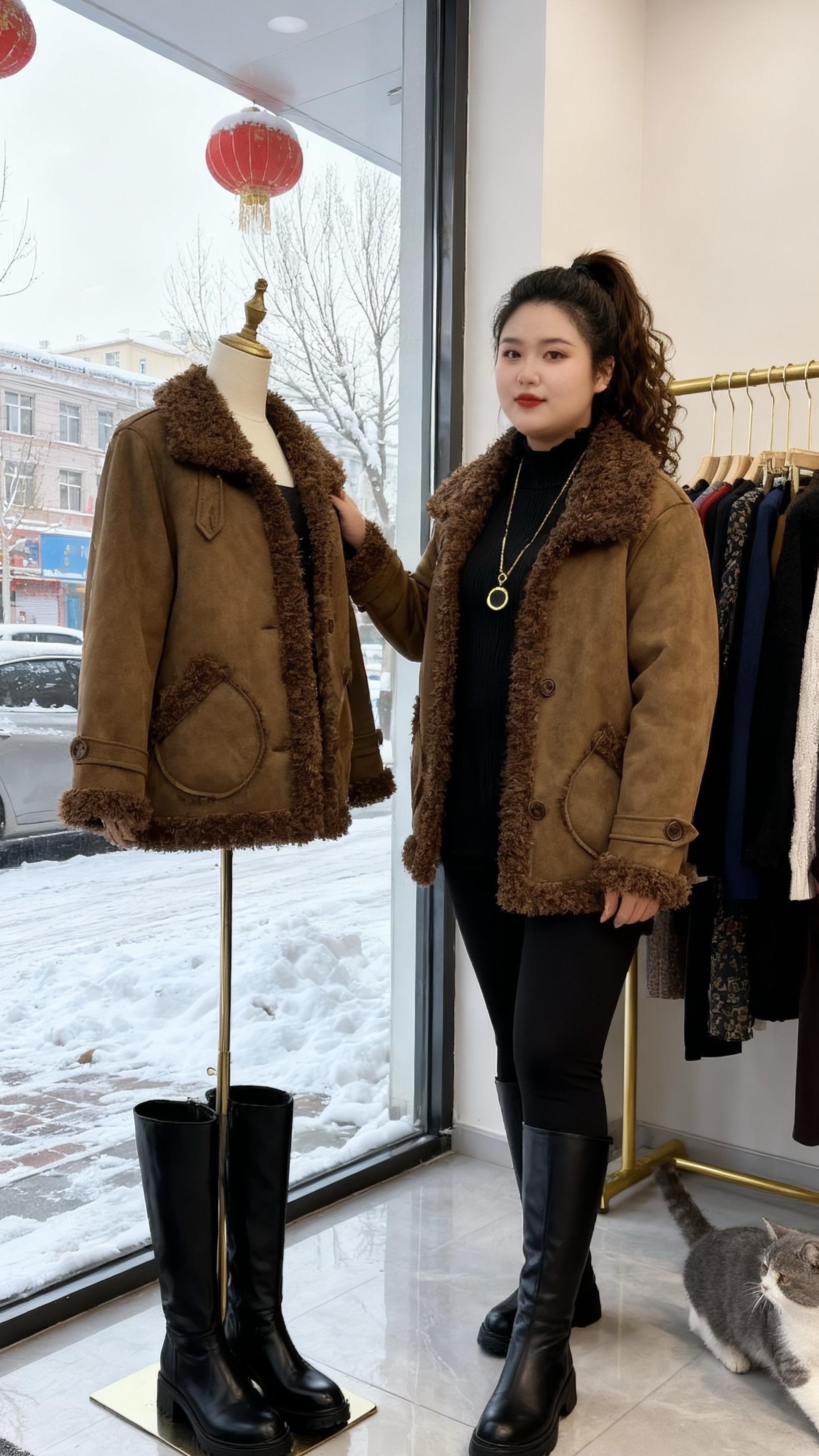 秋冬穿搭 保暖又好看一键入冬穿搭大码女装遮肉显瘦