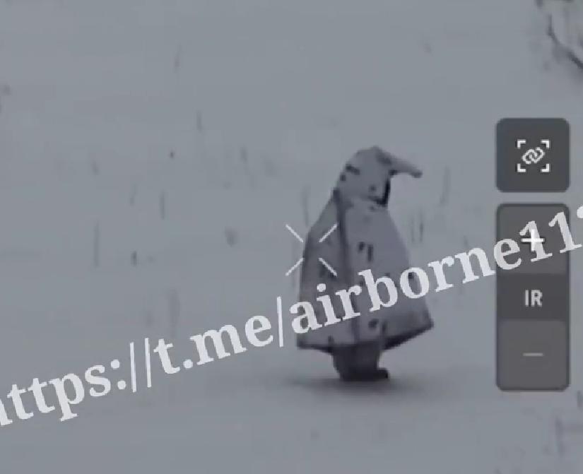 俄军穿着小“企鹅”衣服，在前线向乌军阵地发动攻击。结果被一架无人机直接送走了！俄