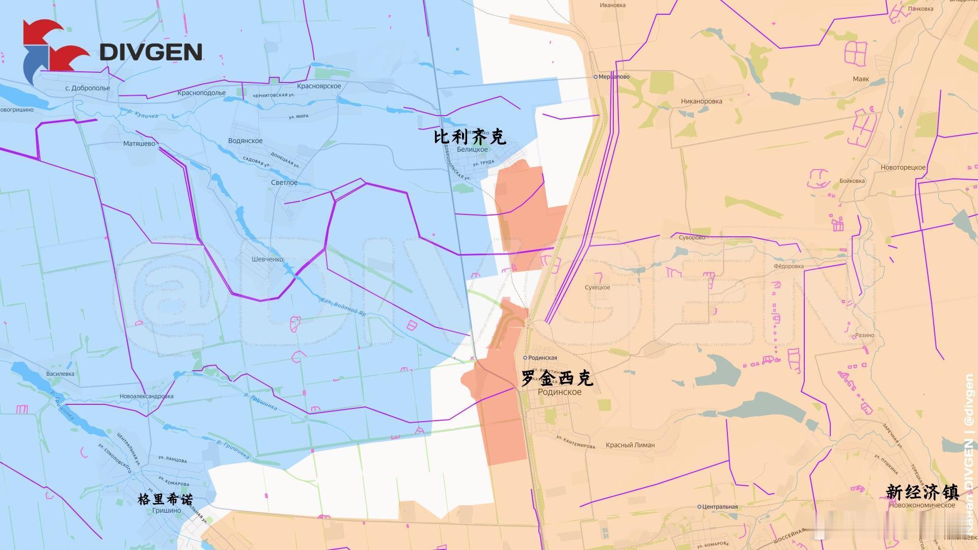 俄军在红军村-多布罗皮利亚一带蛄蛹来源：DIVGEN 🚩 Карта СВО俄