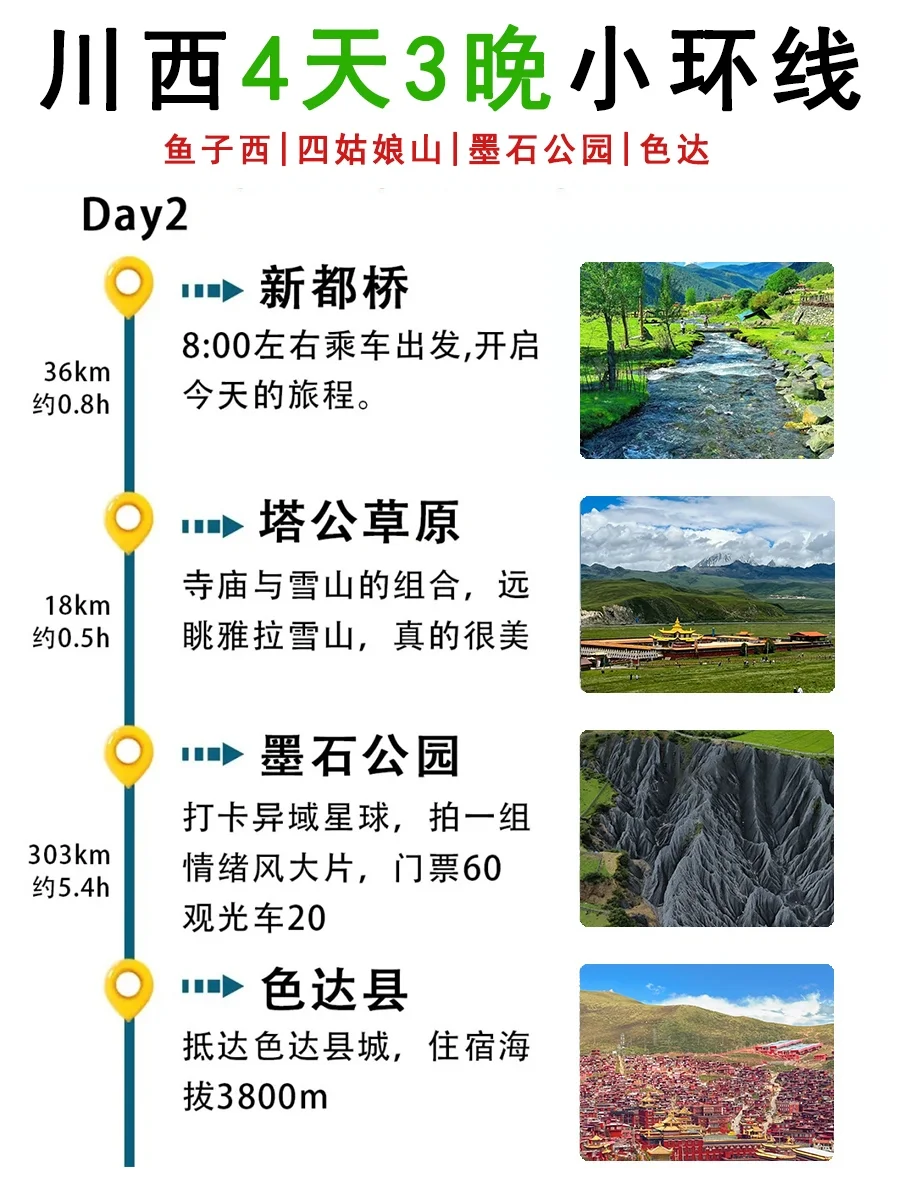 川西4天3晚小环线，人均1000+💰纯玩攻略