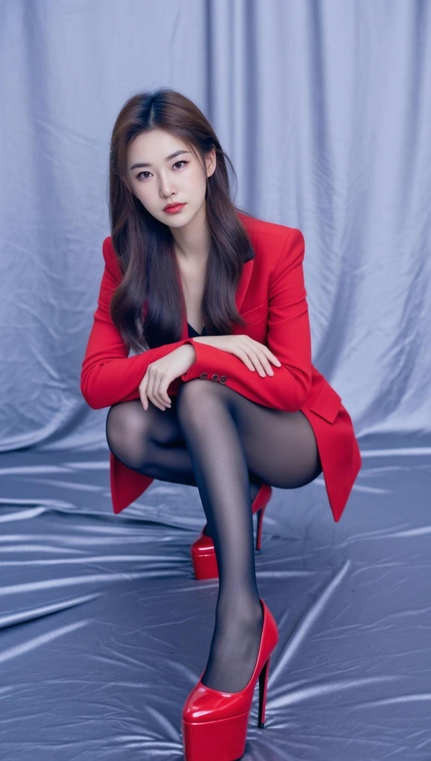 AI红装蹲姿照 随变ai随便玩