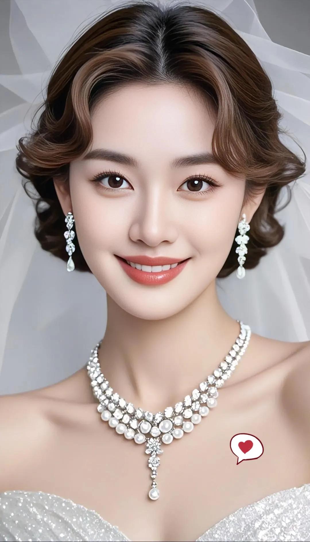 梦幻婚纱照，甜美笑容，闪耀珠宝，幸福满满❤️💍✨千金感新娘 甜美新娘婚纱