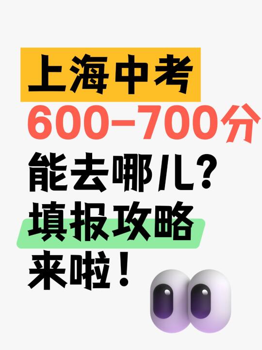 上海中考600-700分能去哪儿？填报攻略来啦