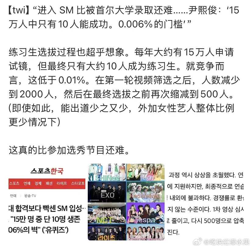 原来进sm比选秀还难 15万人里只能选10个人李羲承签售李羲承状态