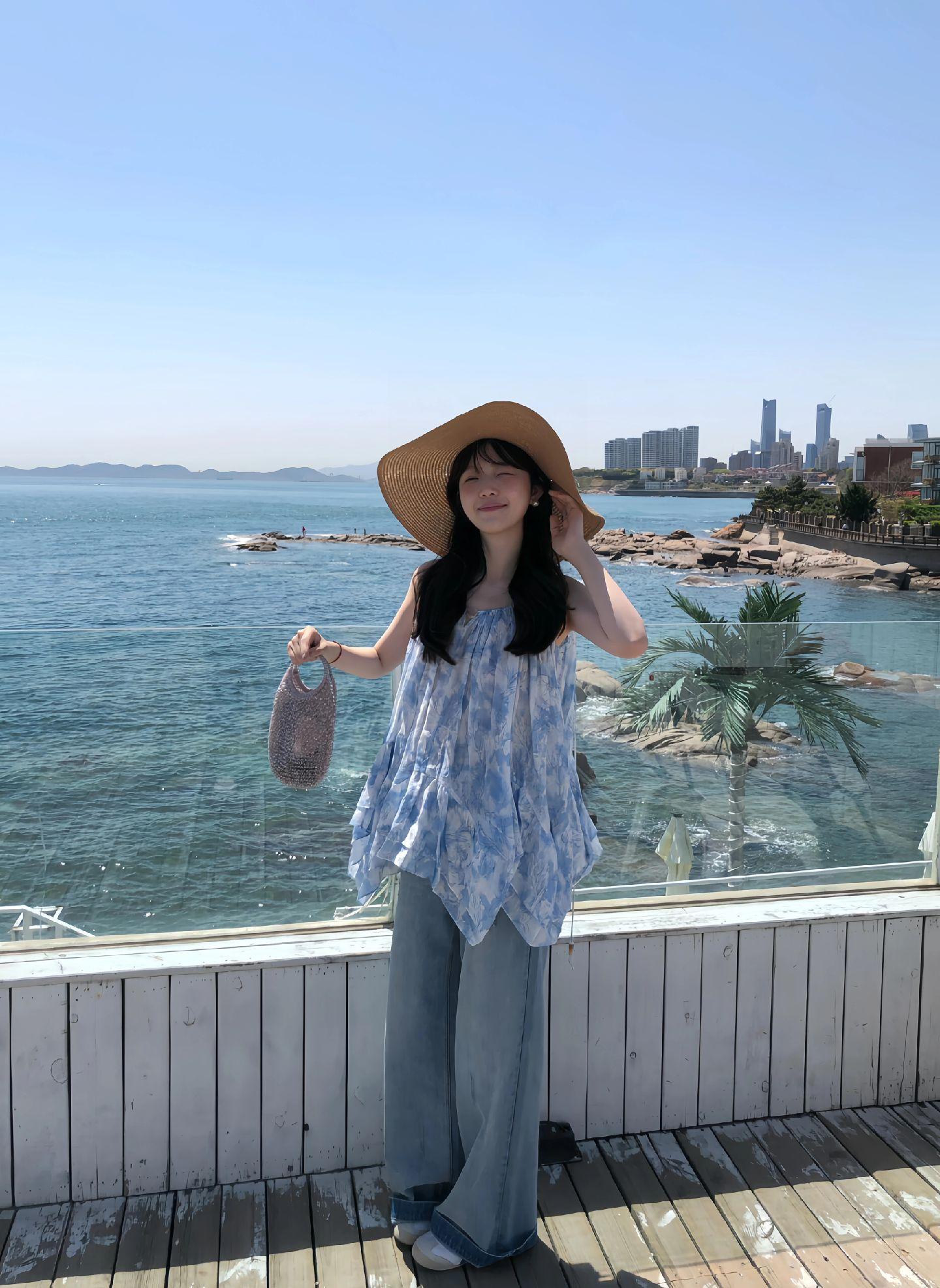 海边拍照。