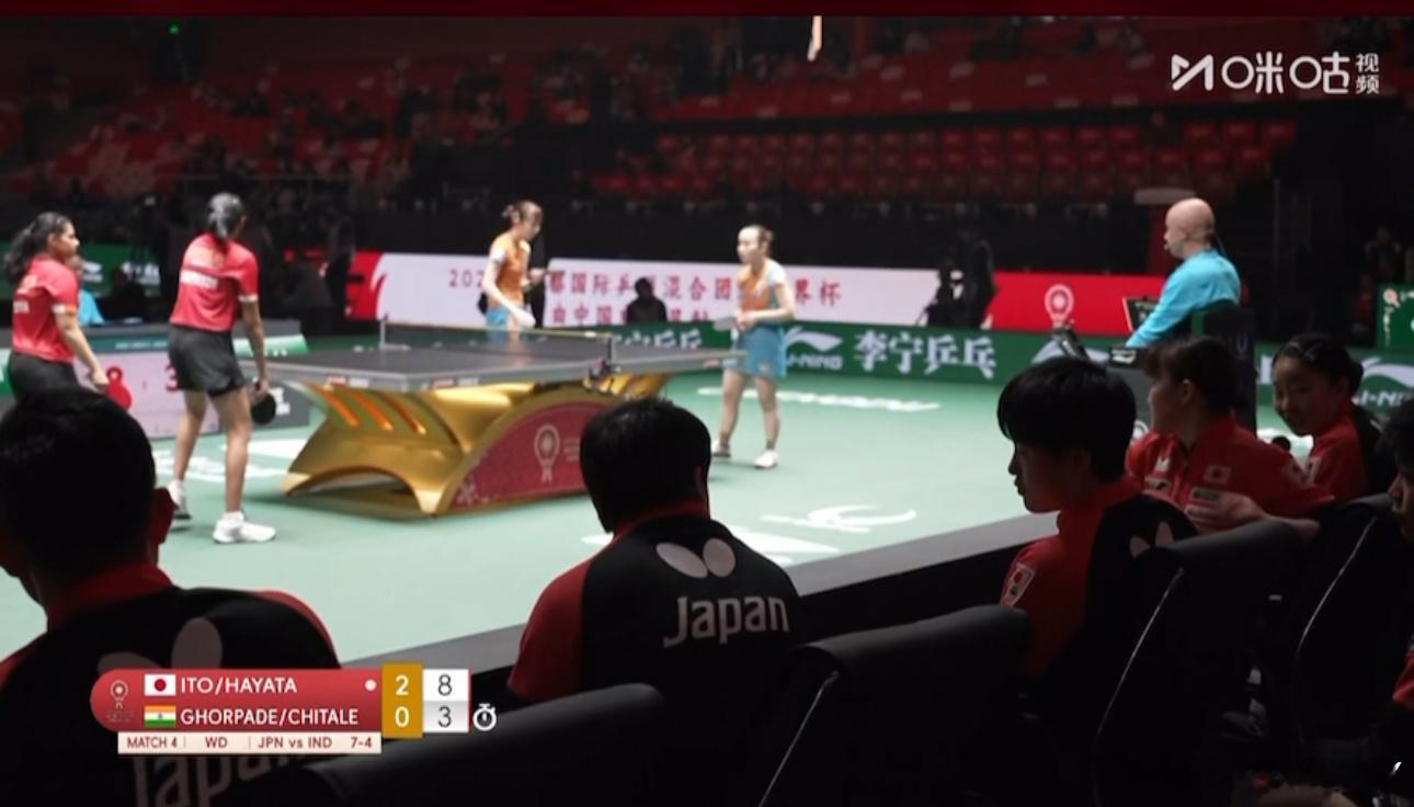 2025混合团体世界杯G2日本8-4印度张本美和/户上隼辅3-0亚沙维尼/阿喀什