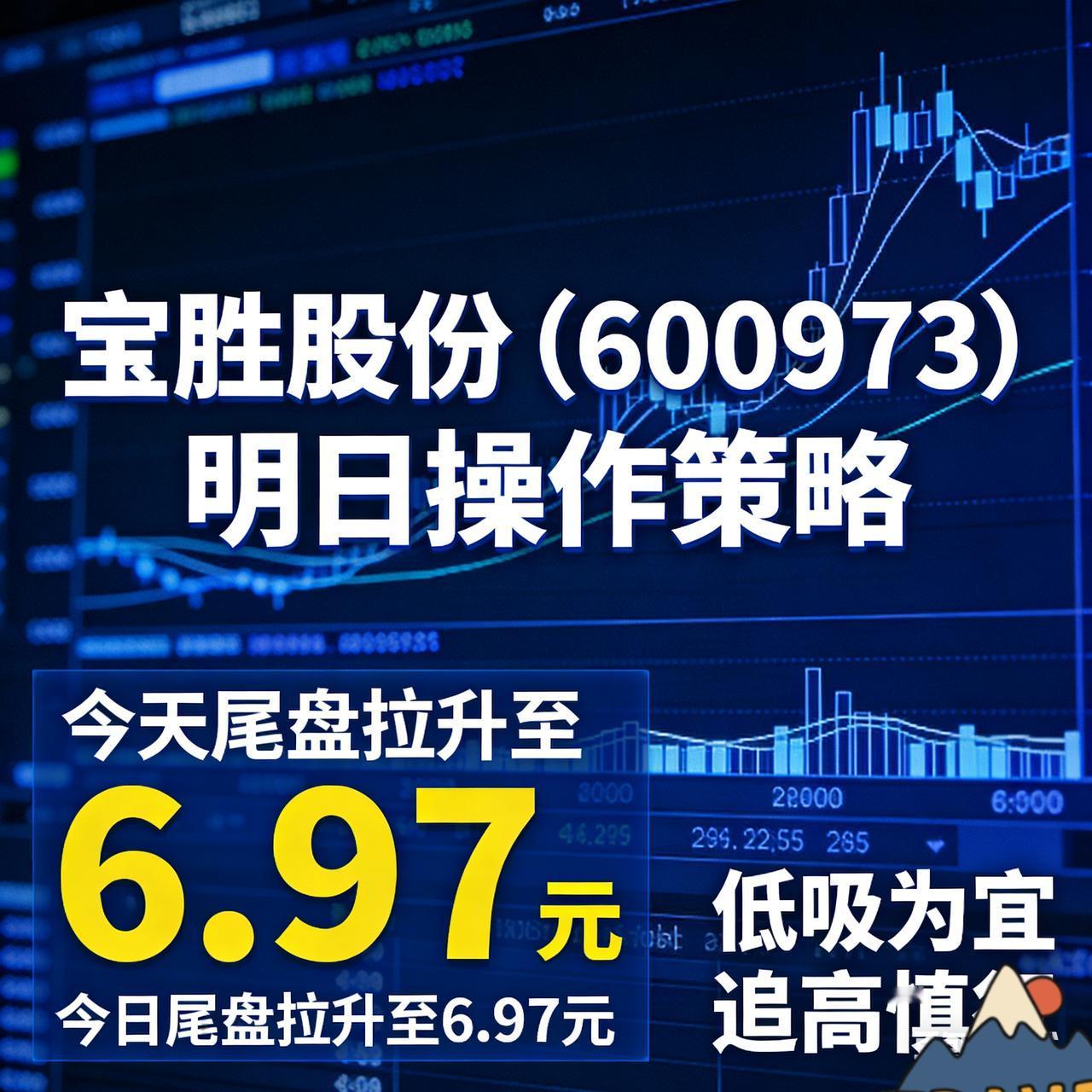 【低吸为宜 追高慎行】今天尾盘拉升至6.97元的宝胜股份（600973）明日操作