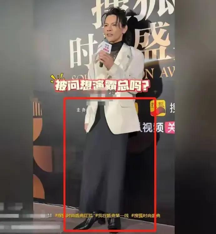 搜狐红毯，最抢眼的不是女星，而是向佐的发型，很有特点，高高挽起的发髻，飘逸的刘海