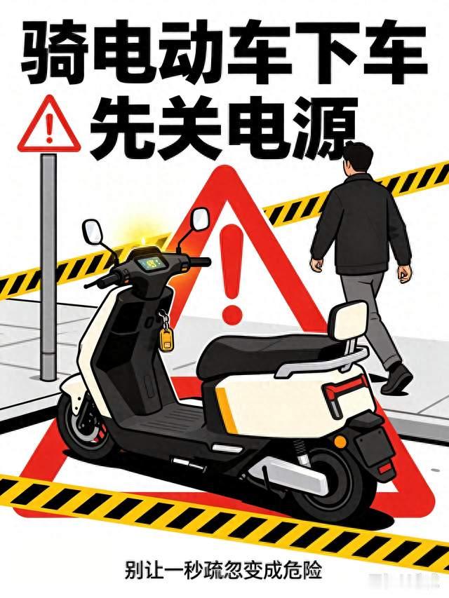 致命坏习惯！骑电动车下车，一定要关电源