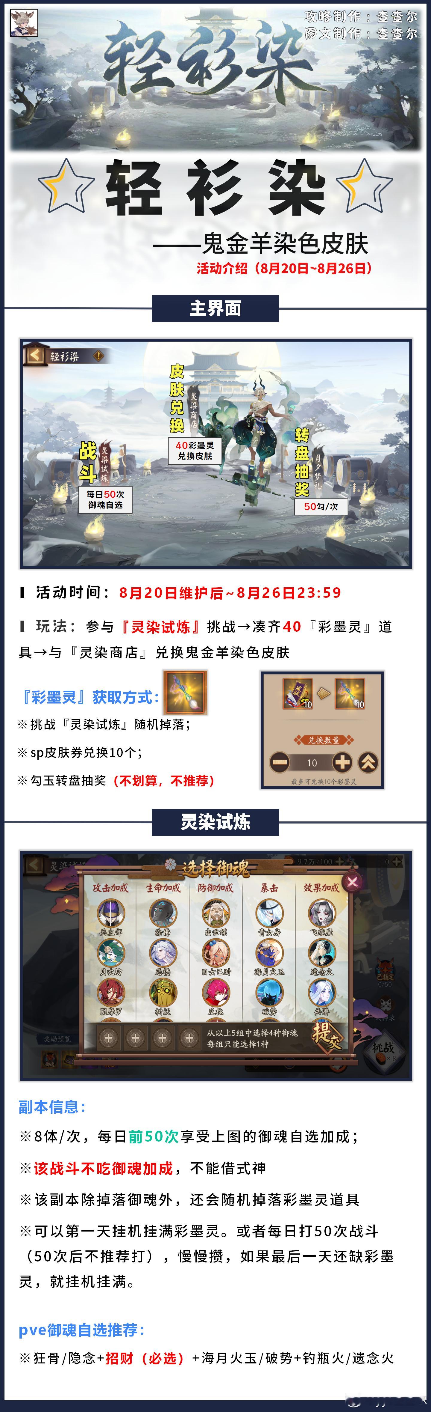 阴阳师手游[超话]超话创作官游戏百科 【轻衫染】8套高/中/低配阵容+阵容码合集