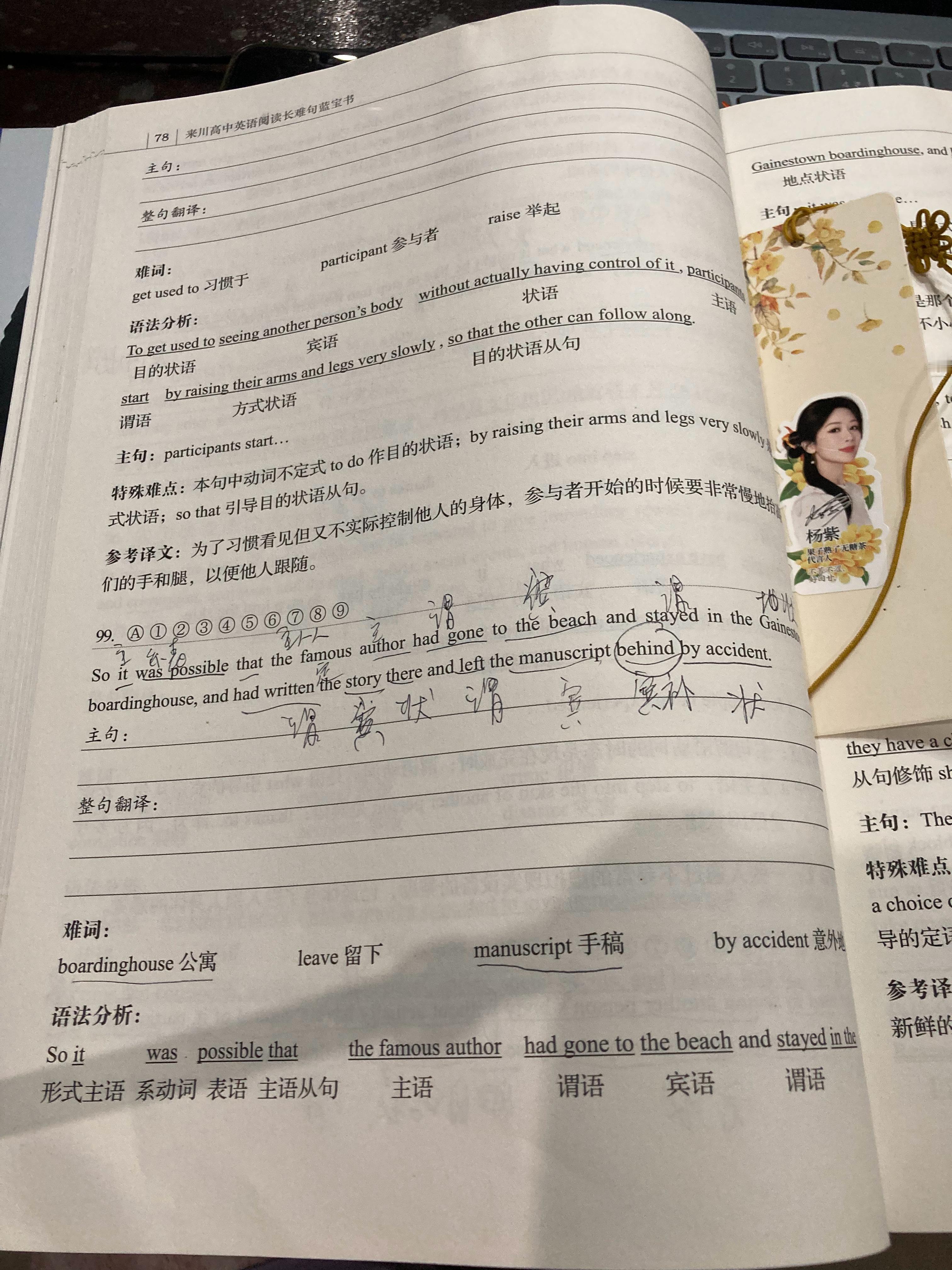 #杨紫国色芳华##特别陪伴杨紫何惟芳160天# 读书打卡206天，《阅读长难句蓝
