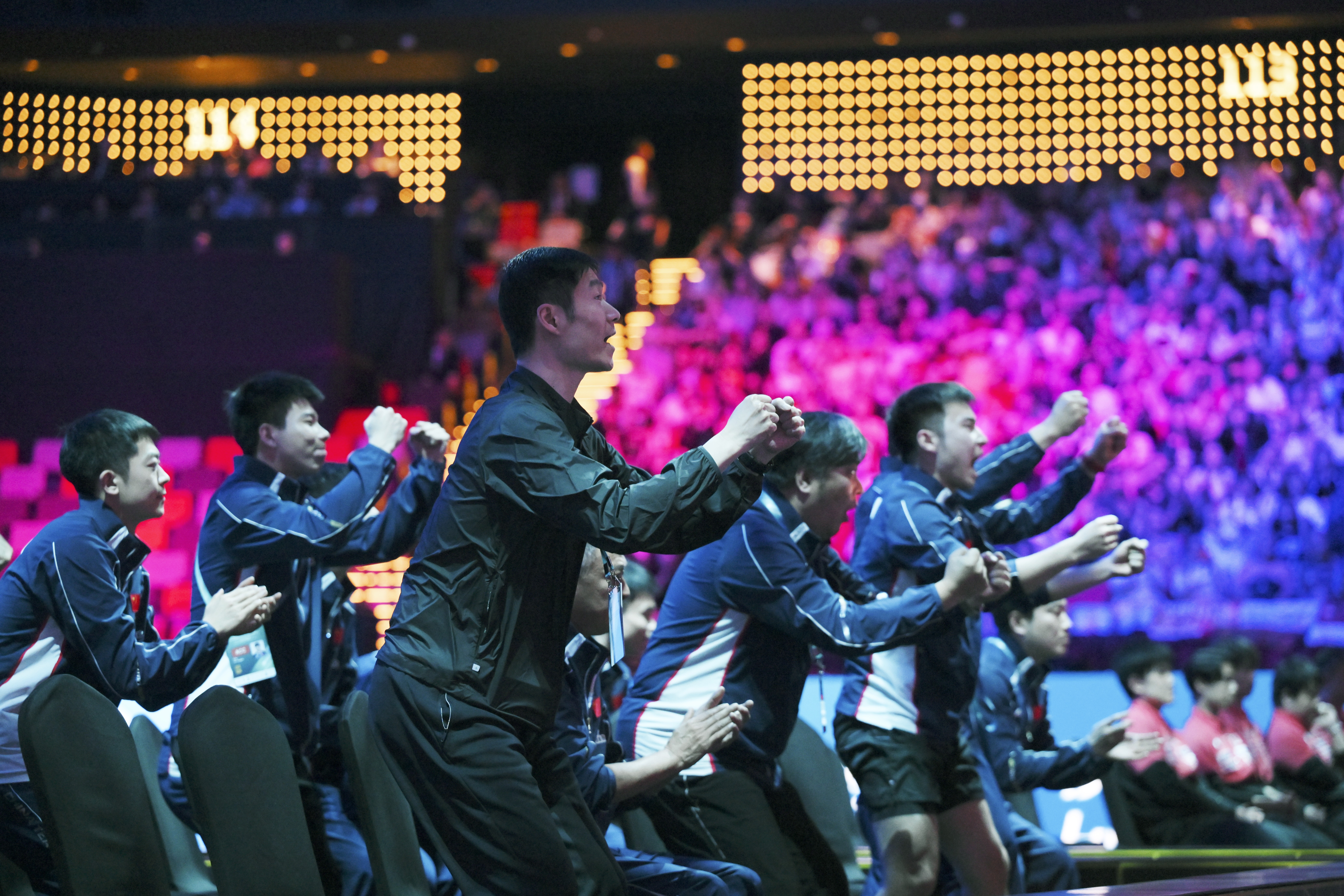 王楚钦在乒乓球世界杯男单决赛中夺冠之后，中国乒乓球协会主席王励勤激动拥抱，确实太