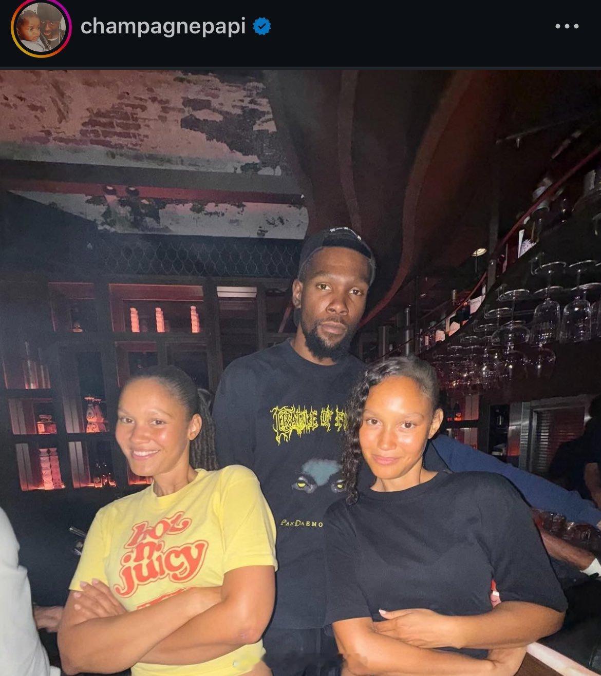 Drake 在Instagram 上发布了杜兰特的照片杜兰特休斯顿火箭NBA吐槽